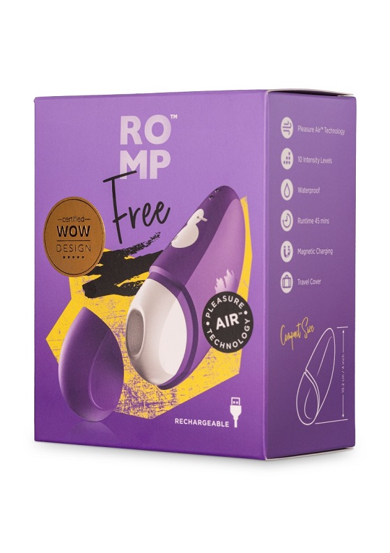 Imevä Klitoriskiihotin ROMP Free kätevällä suojakorkilla