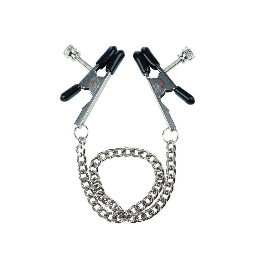 Säädettävät nänninipistimet ketjulla , Bull nose nipple clamps